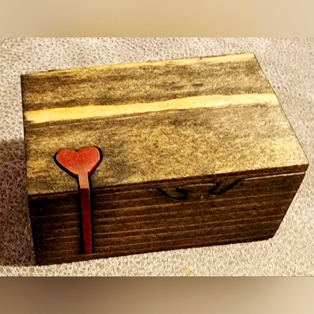 Puzzle Box with Secret Compartment Hand Made and Designed